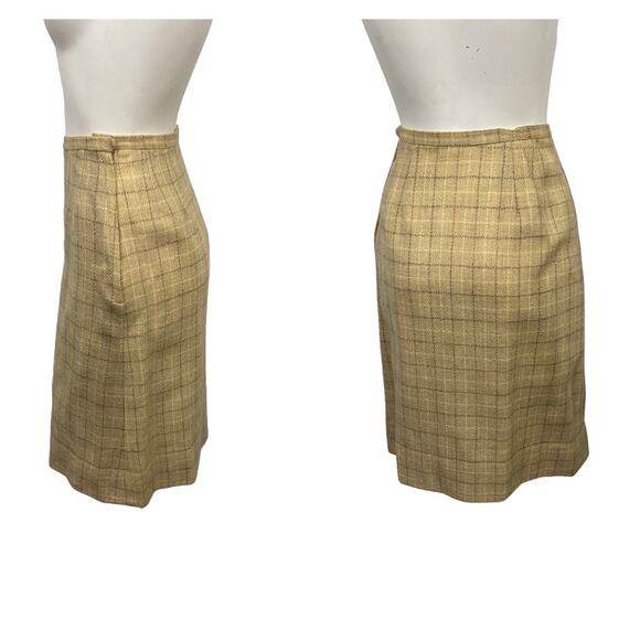 1960s Jantzen Plaid Skirt Fitted Pencil Skirt / Women’s XS - Picture 3 of 5